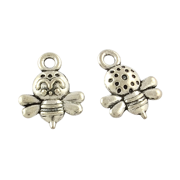 

PandaHall Tibetan Style Alloy Bee Charms, Cadmium Free & Lead Free, Antique Silver, 14x11x4mm, Hole: 2mm, about 625pcs/500g Alloy Bees