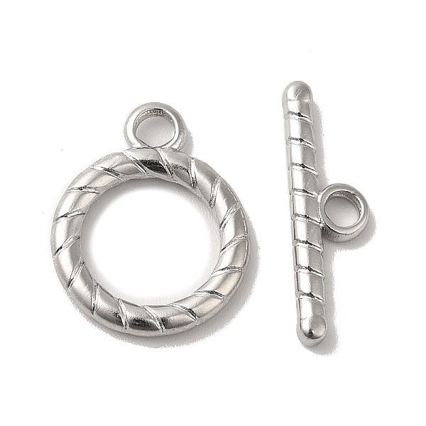 

PandaHall 304 Stainless Steel Toggle Clasps, Ring, Stainless Steel Color, 19x15x2mm, Hole: 3mm, Bar: 21x6x2mm, Hole: 3mm 304 Stainless Steel...
