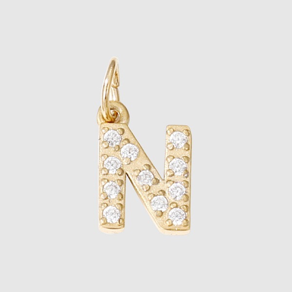 

PandaHall Stainless Steel Cubic Zirconia Pendants with Jump Rings, Real 14K Gold Plated, Long-Lasting Plated, Letter N, 8mm Stainless..., Clear