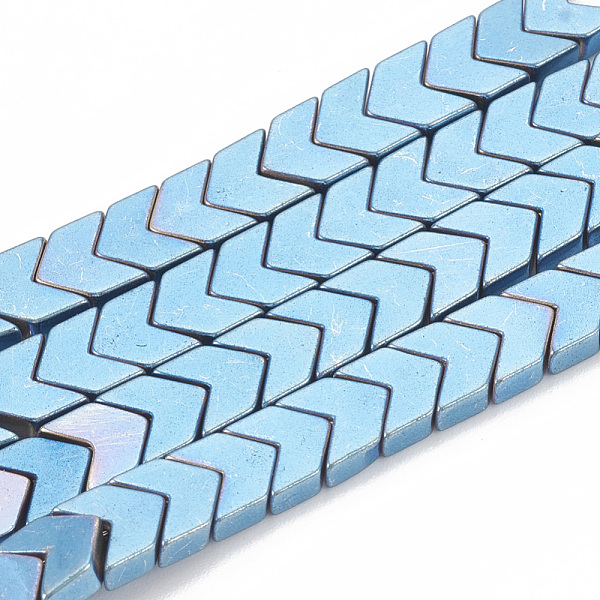 

PandaHall Electroplate Non-magnetic Synthetic Hematite Beads Strands, Arrow, Blue Plated, 6x4x2mm, Hole: 0.8mm, about 95pcs/strand, 16.1...