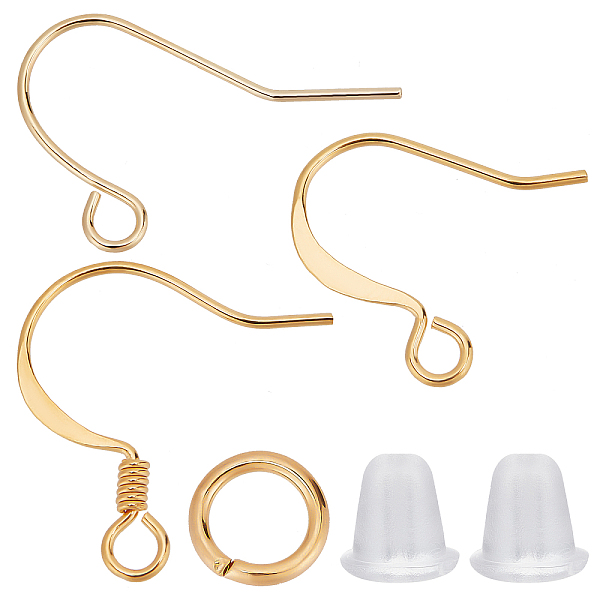 

PandaHall CREATCABIN 1 Box 500pcs 18K Gold Fishhook Earring Hooks 3 Styles Ear Fishhook Wires Hypoallergenic Stainless Steel Findings Ear...