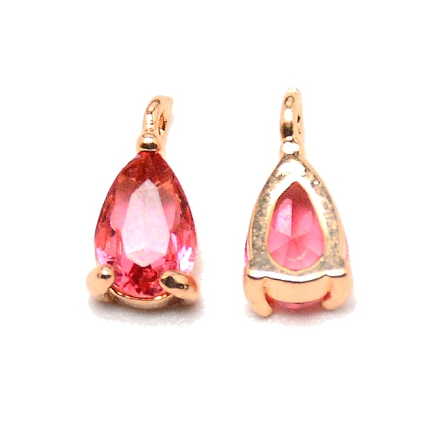 

PandaHall Brass Micro Pave Cubic Zirconia Pendants, Teardrop, Deep Pink, 8.5x4.5x3mm, Hole: 1mm Brass+Cubic Zirconia Teardrop