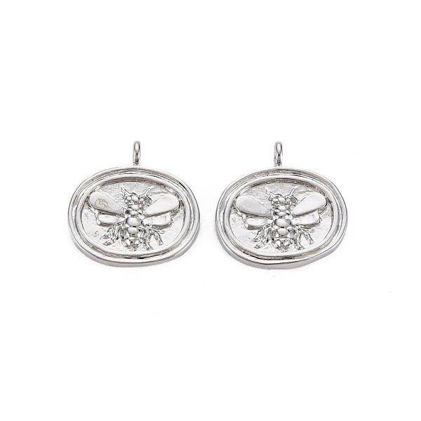 

PandaHall Brass Pendants, Nickel Free, Flat Round with Insect, Real Platinum Plated, 15x15x1.5mm, Hole: 1.4mm Brass Flat Round