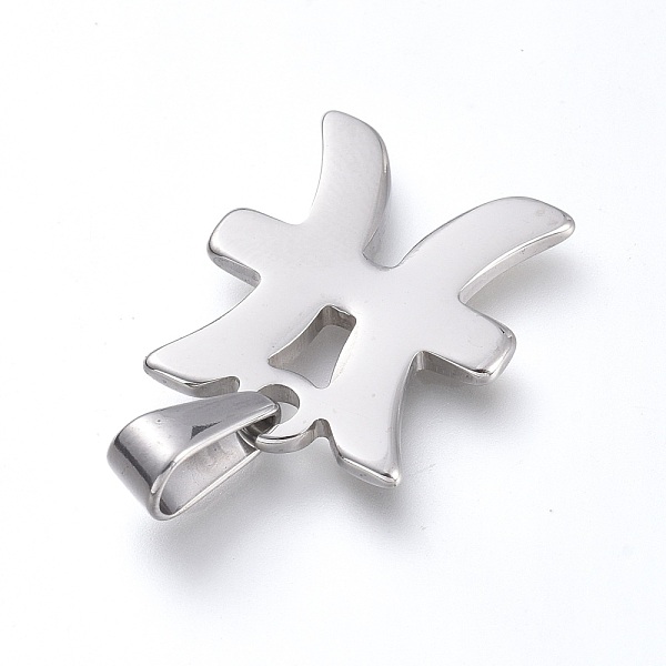 

PandaHall 304 Stainless Steel Pendants, Constellation/Zodiac Sign, Stainless Steel Color, Pisces, 20x16.5x1.8mm, Hole: 3x6.7mm 304 Stainless...