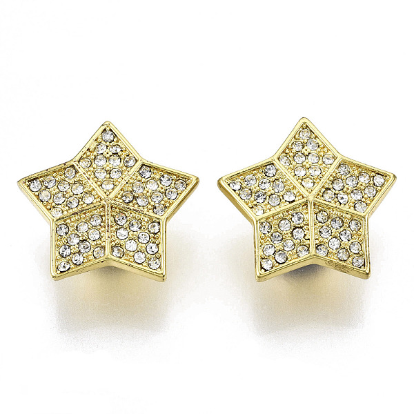 

PandaHall Brass Micro Pave Clear Cubic Zirconia Magnetic Clasps, Nickel Free, Star, Real 18K Gold Plated, 19.5x20.5x10mm, Hole: 5mm...