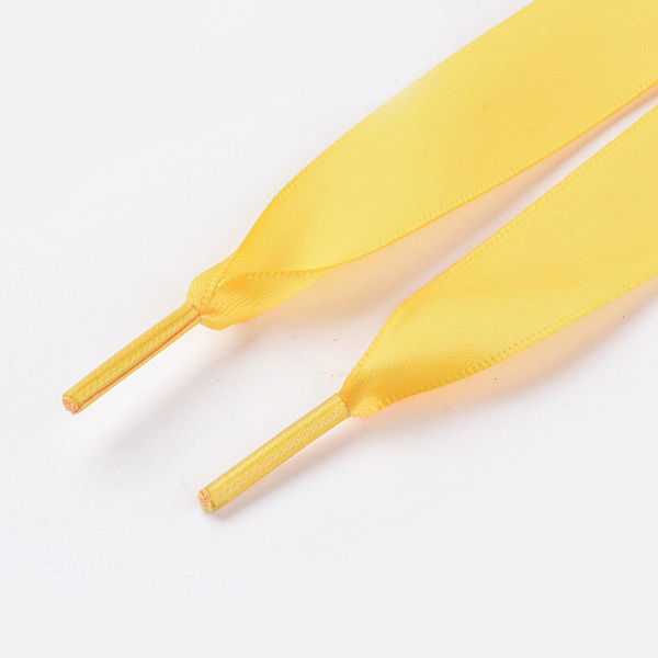 

PandaHall Polyester Cord Shoelace, Yellow, 1300x20mm Polyester Flat Yellow