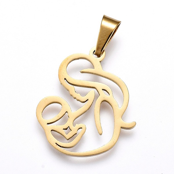 

PandaHall Mother's Day 304 Stainless Steel Pendants, Laser Cut, Hollow Mother and Baby, Golden, 18x16x1mm, Hole: 3x5mm 304 Stainless Steel...