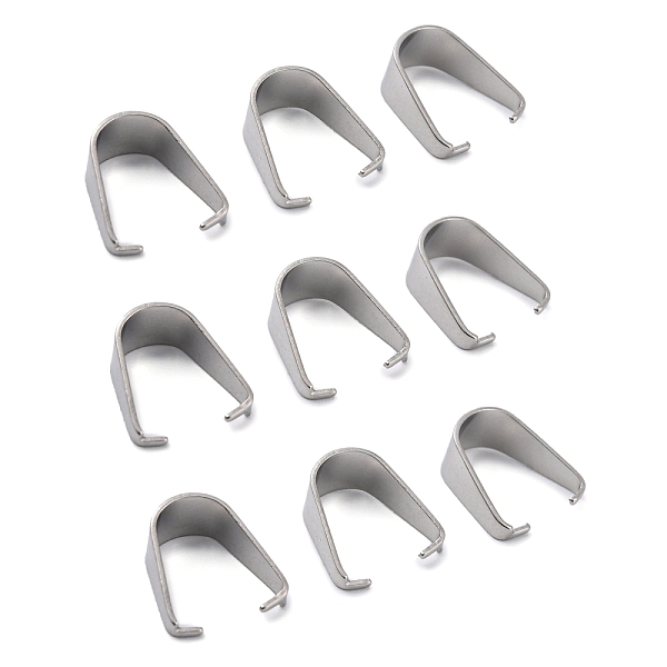 

PandaHall 304 Stainless Steel Snap on Bails, Stainless Steel Color, 13x9x6mm 304 Stainless Steel