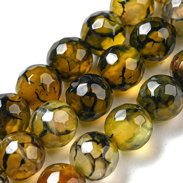 

PandaHall Natural Agate Beads Strands, Dyed & Heated, Round, Faceted, Olive, 6mm, Hole: 1mm, about 62pcs/strand, 14.37~14.76 inch..., Green