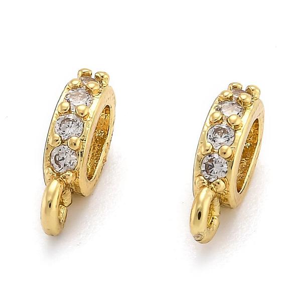 

PandaHall Brass Micro Pave Cubic Zirconia Tube Bails, Loop Bails, Oval, Real 18K Gold Plated, 11x6x2.5mm, Hole: 1mm and 5x3mm Brass+Cubic...