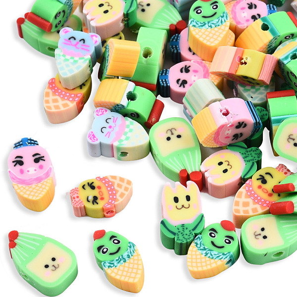 

PandaHall Handmade Polymer Clay Beads, Mixed Shapes with Expression, Mixed Color, 9~14.5x6~10x4~5mm, Hole: 1.5mm Polymer Clay Mixed Shapes..., Multicolor