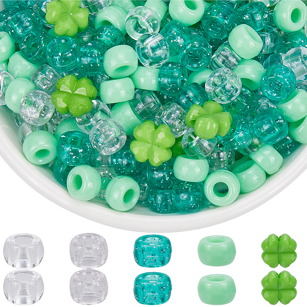 プラスチックポニービーズとフラワーアクリルビーズセット1000個