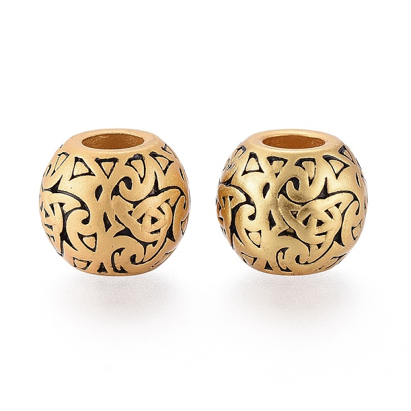 

PandaHall Brass European Beads, with Enamel, Large Hole Beads, Round, Real 24K Gold Plated, 11x10.5mm, Hole: 5mm Brass+Enamel Round Black