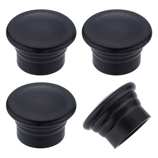 

PandaHall Plastic Curtain Rod Heads, Round Drapery Pole Finials, Black, 49x32mm, Inner Diameter: 28~29mm Plastic Column Black