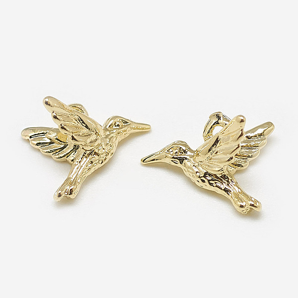 

PandaHall Brass Charms, Birds, Real 18K Gold Plated, 8x11x7mm, Hole: 1mm Brass Bird