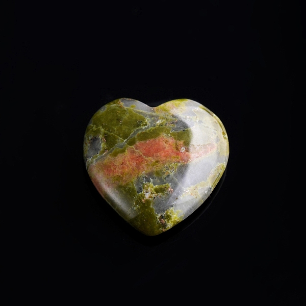 

PandaHall Natural Unakite Love Heart Stone, Pocket Palm Stone for Reiki Balancing, Home Display Decorations, 20x20mm Unakite Heart
