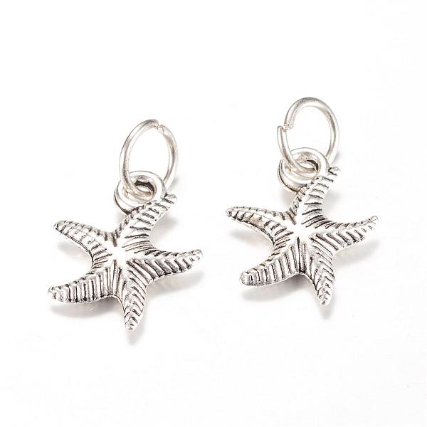 

PandaHall Tibetan Style Alloy Charms, Starfish/Sea Stars, Antique Silver, 15.5x13x3mm, Hole: 5mm Alloy Starfish