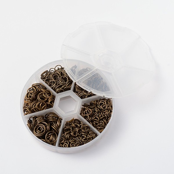 

PandaHall 1 Box of Iron Jump Rings, Open Jump Rings, Nickel Free, Antique Bronze, 18~21 Gauge, 4~10x0.7~1mm, Inner Diameter: 2.6~8mm, about...