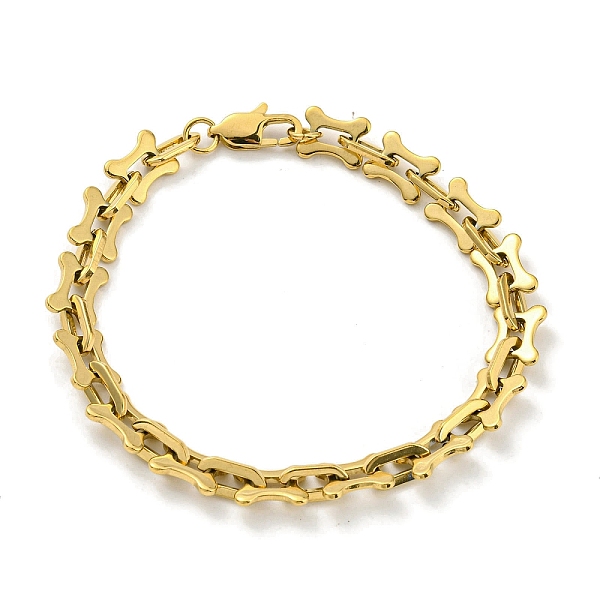 

PandaHall Ion Plating(IP) 304 Stainless Steel Bone Link Chain Bracelets, Golden, 8-5/8 inch(21.8cm) 304 Stainless Steel