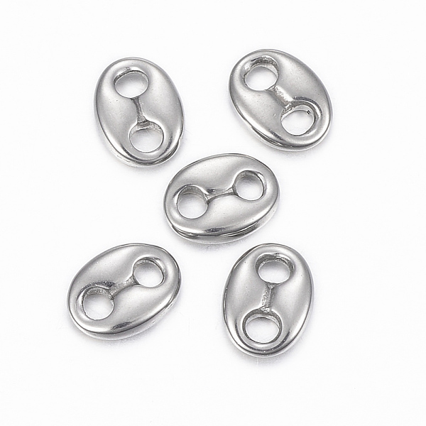 

PandaHall 304 Stainless Steel Links connectors, Coffee Bean, Stainless Steel Color, 8.5x6.5x2mm, Hole: 2mm 304 Stainless Steel Oval