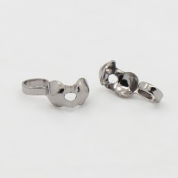 

PandaHall Iron Bead Tips, Calotte Ends, Clamshell Knot Cover, Gunmetal Color, Size: about 9mm long, 3mm wide, 3mm inner diameter, hole...