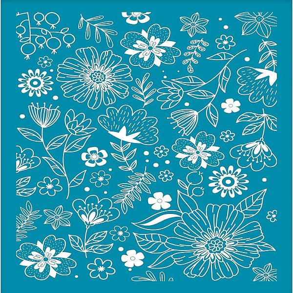 

PandaHall OLYCRAFT 4x5Inch Clay Stencils Wildflower Pattern Non-Adhesive Silk Screen Printing Stencil Floral Reusable Clay Mesh Stencils..., Cyan