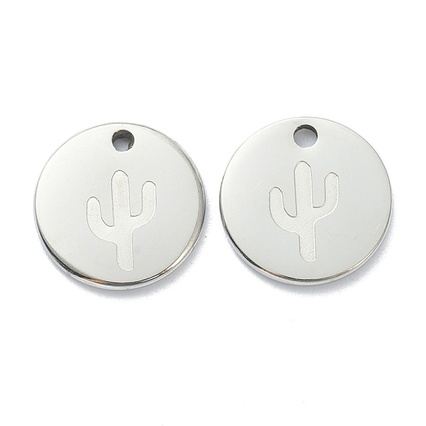 

PandaHall 304 Stainless Steel Charms, Flat Round with Cactus, Stainless Steel Color, 11.5x1mm, Hole: 1.5mm 304 Stainless Steel Flat Round