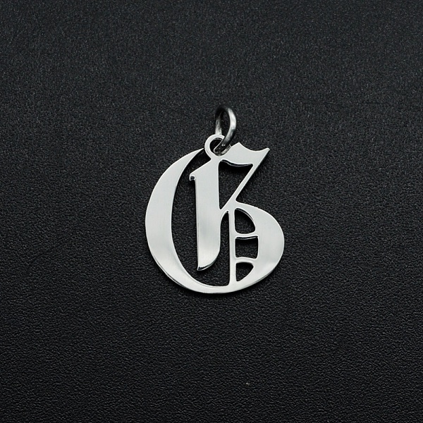 

PandaHall 304 Stainless Steel Pendants, with Jump Ring, Old English, Letter, Laser Cut, Stainless Steel Color, Letter.G, 15.5x13x1mm, Hole...