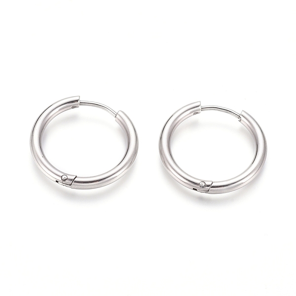 

PandaHall 304 Stainless Steel Huggie Hoop Earrings, Hypoallergenic Earrings, with 316 Surgical Stainless Steel Pin, Stainless Steel Color...