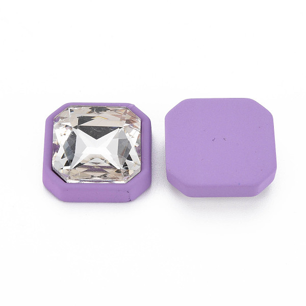 

PandaHall Rubberized Style Acrylic Rhinestone Cabochons, Faceted, Square, Dark Orchid, 22.5x22.5x7.5mm Acrylic Rhinestone Square