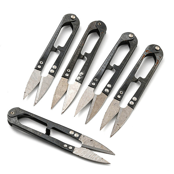 

PandaHall (Defective Closeout Sale: Rusty) 12Pcs Sharp Steel Scissors, Black, 10.6x1.9x1.05cm Steel Black