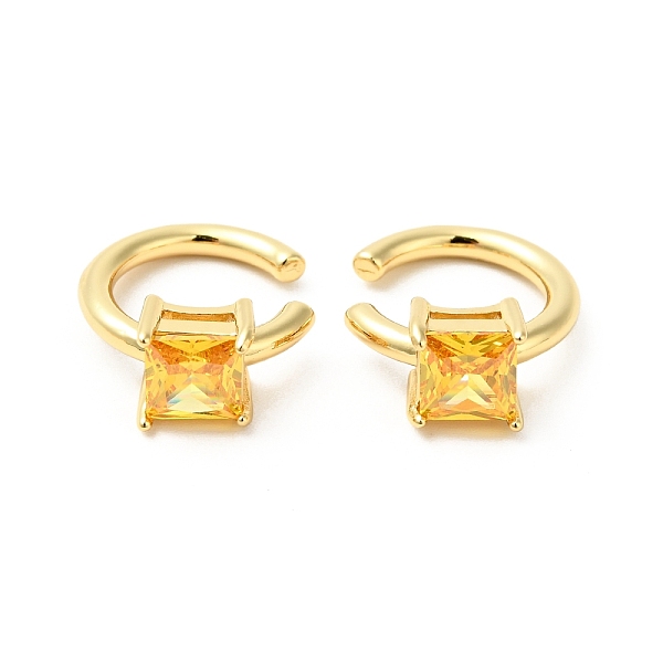 

PandaHall Cubic Zirconia Square Open Cuff Earrings, Real 18K Gold Plated Brass Jewelry for Women, Cadmium Free & Nickel Free & Lead Free...