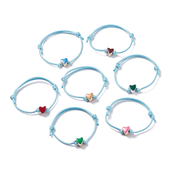 

PandaHall Heart Beaded Cord Bracelet, Adjustable Friendship Bracelet for Women, Mixed Color, Inner Diameter: 2-3/8~3-1/2 inch(6.1~8.8cm)..., Multicolor