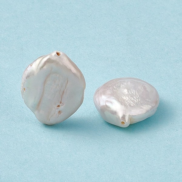 

PandaHall Baroque Natural Keshi Pearl Beads, Flat Round, Seashell Color, 18~22.5x16~17.5x4.5~9mm, Hole: 0.7mm Keshi Pearl Flat Round