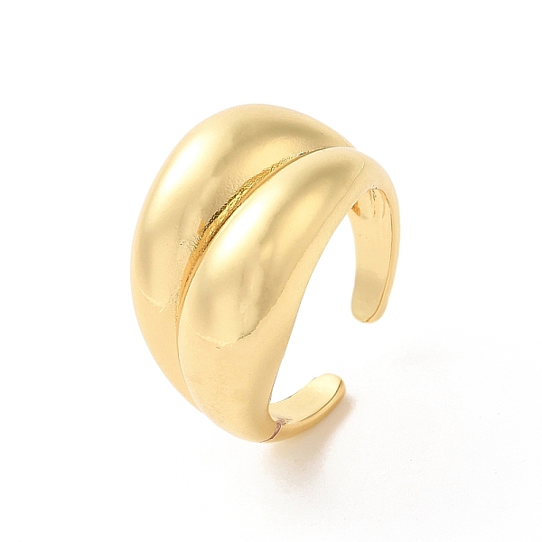 

PandaHall Brass Open Cuff Rings, Real 18K Gold Plated, Inner Diameter: 18mm Brass