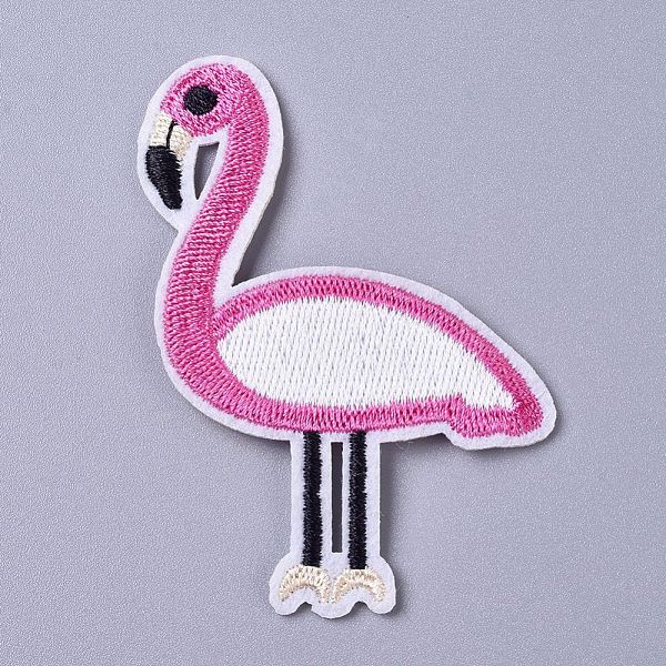 

PandaHall Computerized Embroidery Cloth Iron on/Sew on Patches, Costume Accessories, Appliques, Flamingo Shape, Hot Pink, 73x55x1.5mm Cloth...