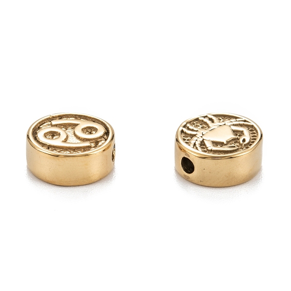 

PandaHall Ion Plating(IP) 304 Stainless Steel Beads, Flat Round with Constellations Pattern, Cancer, 10x4mm, Hole: 1.8mm 304 Stainless Steel...