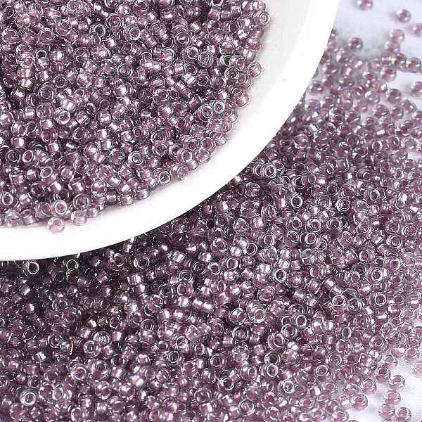 

PandaHall MIYUKI Round Rocailles Beads, Japanese Seed Beads, 15/0, (RR3543), 1.5mm, Hole: 0.7mm, about 5555pcs/10g Glass Purple