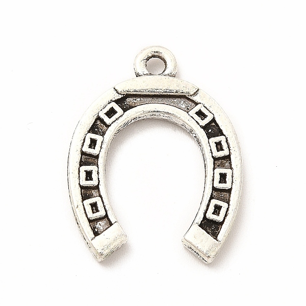 

PandaHall Tibetan Style Alloy Pendants, Horseshoe, Square Pattern, 21x16x2.2mm, Hole: 1.6mm Alloy Square