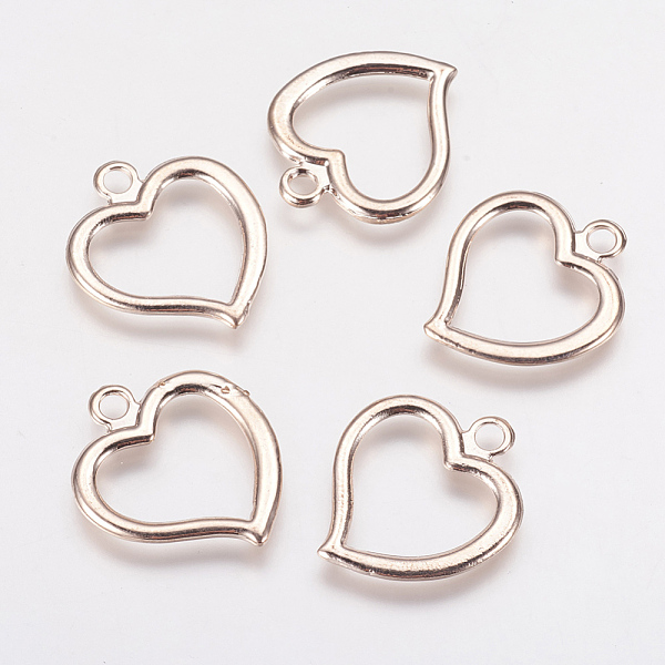 

PandaHall Alloy Pendants, Heart, Rose Gold, 24x20x1.5mm, Hole: 3mm Alloy Heart