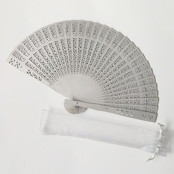 

PandaHall Wooden Folding Fan, Vintage Wooden Fan, with Organza Bag, for Party Wedding Dancing Decoration, Gray, 200mm, Open Diameter: 330mm...