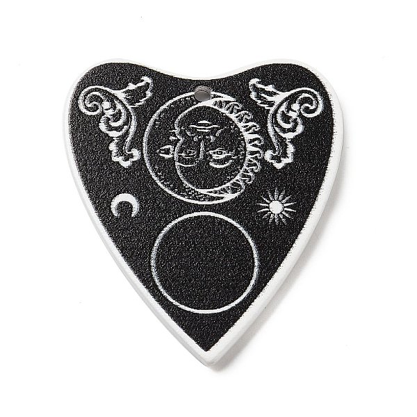 

PandaHall Acrylic Pendant, Heart, Black, 40x35x2mm, Hole: 2mm Acrylic Heart Black