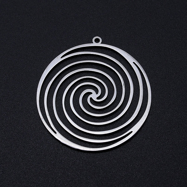

PandaHall 201 Stainless Steel Filigree Charms, for DIY Jewelry Making, Flat Round with Vortex, Stainless Steel Color, 37x35x1mm, Hole: 1.6mm...