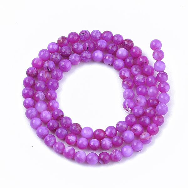 

PandaHall Freshwater Shell Beads Strands, Dyed, Round, Magenta, 4mm, Hole: 0.8mm, about 95pcs/strand, 14.96 inch(38cm) Freshwater Shell..., Pink
