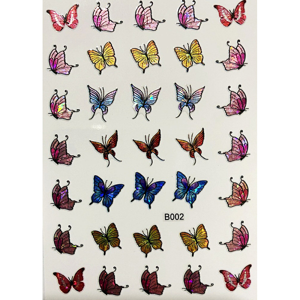 

PandaHall Laser Butterfly Nail Polish Foil Adhesive Decals, for Nail Art Tips Charms Accessories Decoration, Old Rose, 96x64mm Paper...