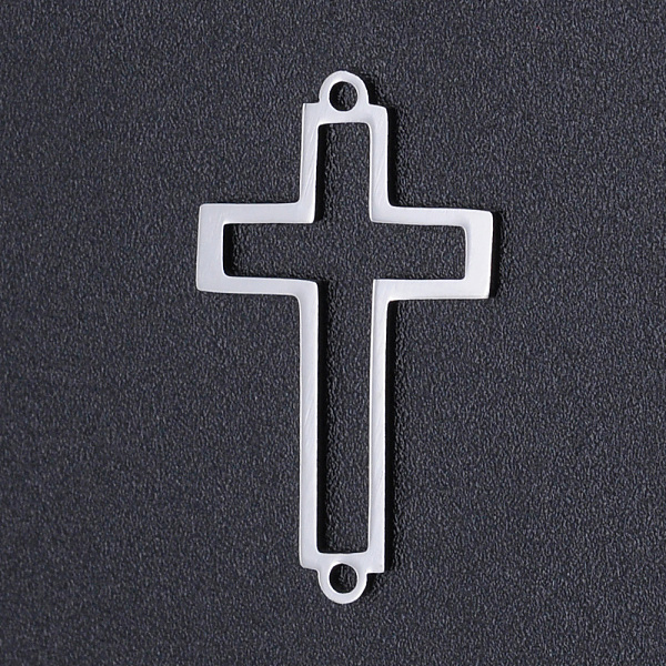 

PandaHall 201 Stainless Steel Links connectors, Laser Cut, Hollow, Cross, Stainless Steel Color, 26x15x1mm, Hole: 1.2mm 201 Stainless Steel...