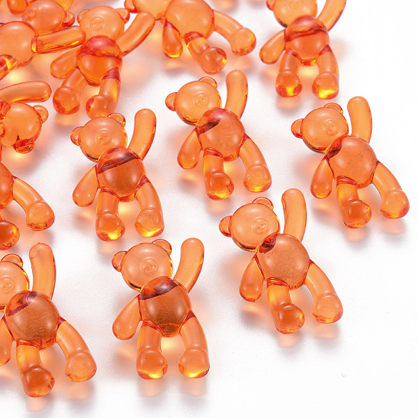 

PandaHall Transparent Acrylic Beads, Bear, Coral, 37x28x13mm, Hole: 2.5mm, about 133pcs/500g Acrylic Bear Red