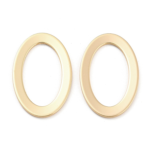 

PandaHall Brass Linking Rings, Oval Connector, Real 18K Gold Plated, 24.5x16x1mm Brass Oval