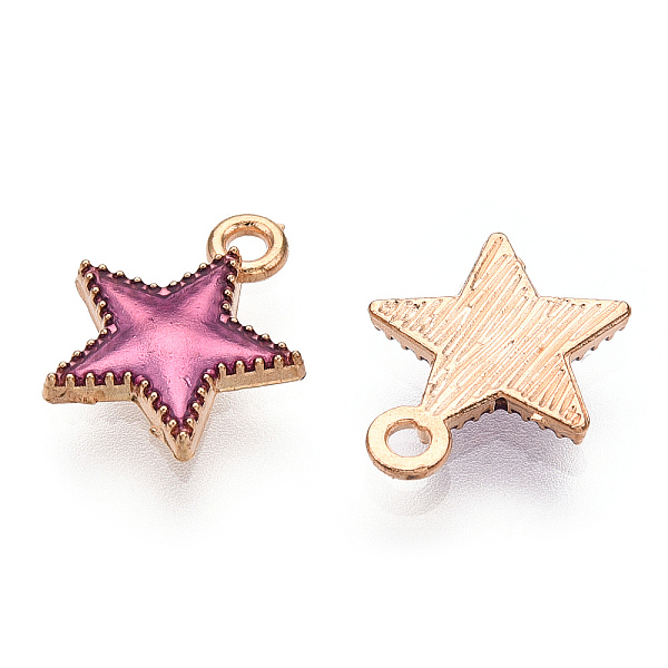 

PandaHall Alloy Enamel Charms, Star, Golden, Medium Orchid, 15x13x2mm, Hole: 1mm Alloy+Enamel Star Purple