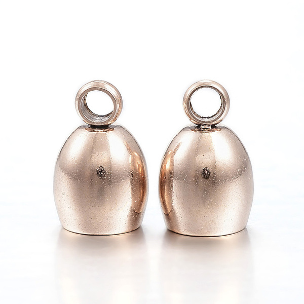 

PandaHall Ion Plating(IP) 304 Stainless Steel Cord Ends, End Caps, Rose Gold, 9x6mm, Hole: 2mm, Inner Diameter: 4mm 304 Stainless Steel